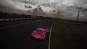 Cloudy Racing Scene: Cars Speeding on Zandvoort Circuit in Assetto Corsa Competizione