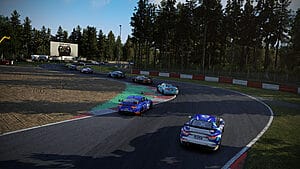 Daytime racing thrill: Cars speeding on Zolder circuit in Assetto Corsa Competizione
