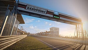 Cars Speeding on Zandvoort Circuit in Assetto Corsa Competizione