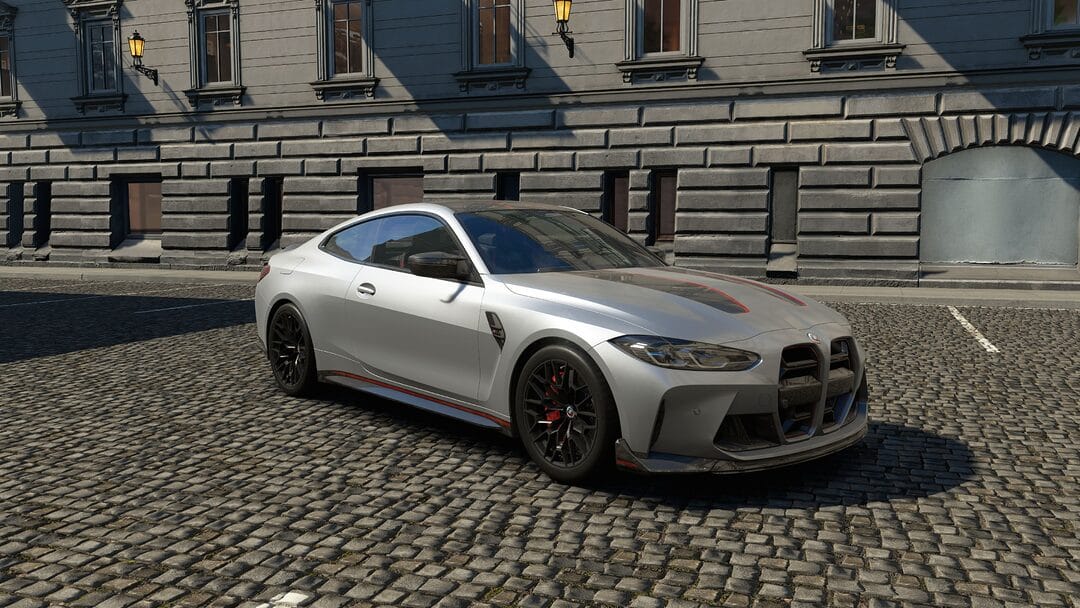 BMW M4 CSL G82 2022 in daylight in a digital urban environment on ac evo