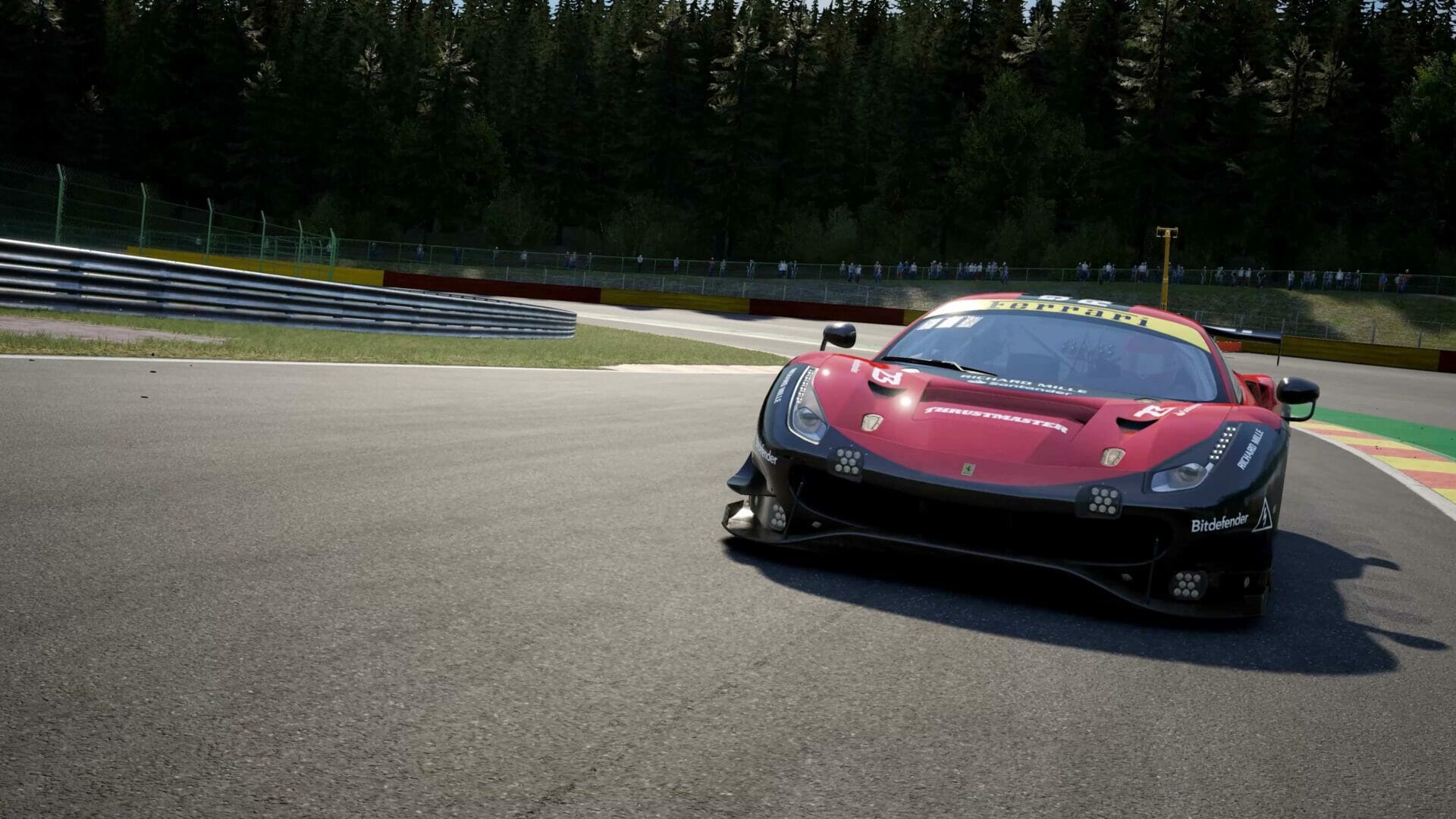 red Ferrari 488 on assetto corsa competizione